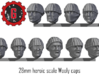 28mm heroic scale wooly hat heads 3d printed 