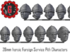 28mm heroic Foreign Service Pith character heads  3d printed 