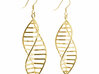 Triple DNA Earrings 3d printed Triple DNA Earrings - Gold Plated Brass