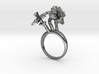 Ring with three small flowers of the Daffodil 3d printed 