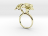Ring with three small flowers of the Melon 3d printed 