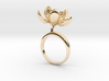 Ring with one small open flower of the Tulip 3d printed 
