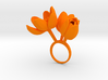 Ring with three large flowers of the Tulip L 3d printed 