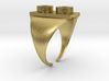Two Stud Ring / Anillo Placa 2 3d printed 