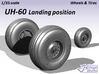 1/35 UH-60 Wheels & Tires Landing position 3d printed 