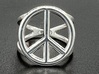 Peace Sign Ring 20 mm Diameter 3d printed Polished Silver