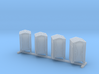 N Scale Portable Toilets 4pc 3d printed 