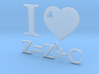 I Love Mandelbrot Z=Z^2+C 3D 3d printed 
