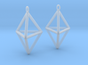 Pyramid triangle earrings type 3 3d printed 