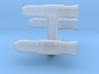 Missile Counter Group of 3 w Pipe Cleaner exhaust  3d printed 
