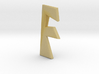 Distorted letter F no rings 3d printed 