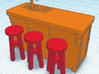 1/64th Kitchen island for shop, home etc 3d printed 