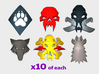 60x Wolf Mark Shoulder Insignias - Set:2 3d printed 