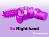 5x ST:1 Right-handed Chain Fists 3d printed 