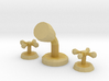 Miniature Dollhouse Showerhead and Faucets 3d printed 