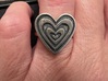 Heart of Hearts Ring 3d printed Antique Silver
