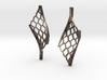 Twisted lattice girder earrings 3d printed 