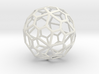 60 sided polyhedron, pentagonal faces 3d printed 