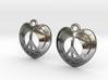 Peace Heart Earrings 3d printed 