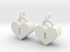 Heartlock Earrings 3d printed 