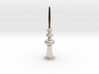 Miniature Lovely Luxurious Vertical Ornament 3d printed Rhodium Plated Brass