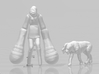 SH Double head HO scale 20mm miniature model dog 3d printed 