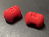 2,3,4 dice - set of four atypically labelled dice 3d printed Closeup - two of four dice (image courtesy of mdl123)