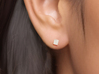 Cube stud earrings 3d printed 
