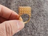 Ring with squares design (large) 3d printed 