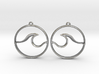 Wave Amulet II (full circle) - Drop Earrings 3d printed 