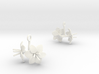 Earrings with two large flowers of the Amaryllis  3d printed 