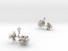 Earrings with two small flowers of the Anemone 3d printed 