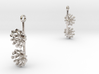 Earrings with two small flowers of the Fennel 3d printed 