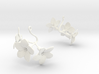 Earrings with three large flowers of the Melon 3d printed 