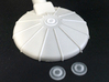 Space Station K-7 LOWER DOMES MKII 3d printed Parts shown  on and next to K-7 Space Station kit Part 5 (NOT INCLUDED)art 