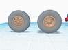 1/72th Military style wheels and tire set 3d printed 