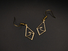 Wave Tie Translucent - Drop Earrings 3d printed Natural Brass