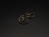 Wave Amulet I - Post Earrings 3d printed Natural Brass