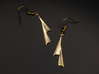 Sails - Drop Earrings 3d printed Natural Brass
