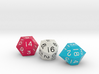 Set of three dice: d14, d16 and d18 3d printed 