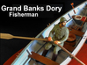 Grand Banks Dory Fisherman 1/12 scale 3d printed Painted Example. Comes unpainted. Boat not included.