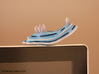 Lani the Nudibranch 3d printed Hand Painted White Strong & Flexible Polished - on computer monitor! 