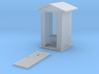 S-Scale Peaked Roof Outhouse 3d printed 