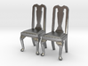 Pair of 1:48 Queen Anne Chairs 3d printed 