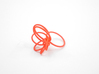 Flora Ring A (Size 8) 3d printed Custom Dyed Color (Coral)
