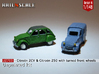 SET 2x Citroën 2CV - parked (British N 1:148) 3d printed 