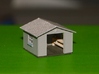 N-Scale Backyard Shed (Revised) 3d printed Painted Production Sample - Doors Not Attached