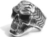 Vampire Skull Ring 3d printed skull ring - Silver Glossy with Aftermarket patina