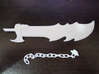 Action Figure Weapon: Jagged Sword 3d printed Jagged sword in strong & flexible plastic (White)