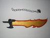 Action Figure Weapon: Jagged Sword 3d printed Jagged sword in strong & flexible plastic (hand-painted)